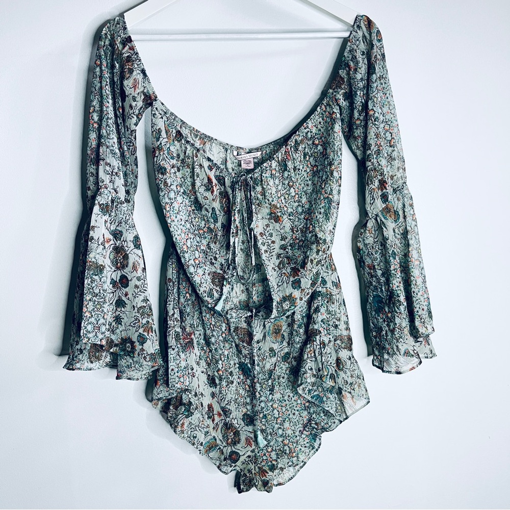 Victoria's Secret Floral Bell Sleeve Bodysuit size M